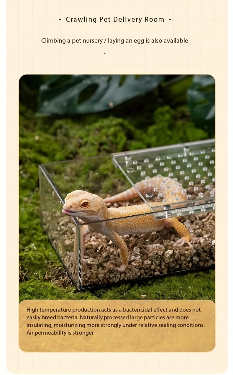 Natural Stone Reptile Hatching substrate Lizards, Tortoises, Snakes - High-Temp Insulation, Ventilation & Humidity Control, Sterile Incubation Bedding for Reptile Care