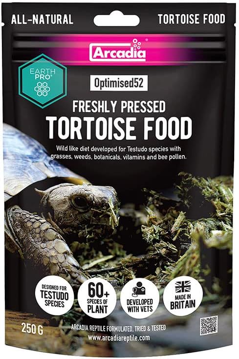 Arcadia Reptile - EarthPro-Optimised52 - Freshly Pressed Tortoise Food - 250g - Natural Ingredients - Highly Palatable - Tortoise Accessories