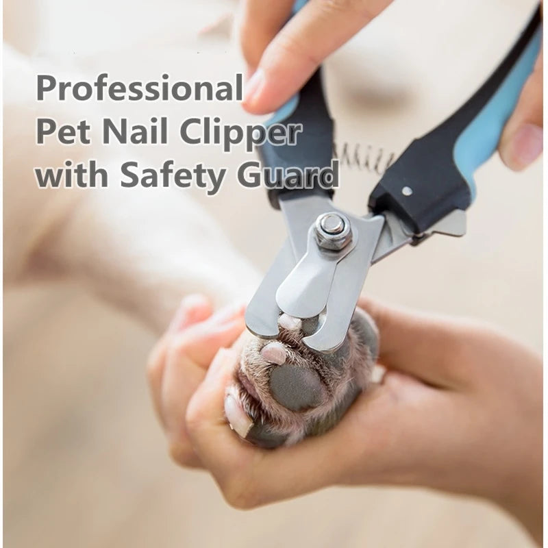 Professional Pet Nail Clipper with Safety Guard Stainless Steel Scissors Cat Dog for Claw Care Grooming Supplies Size Fits