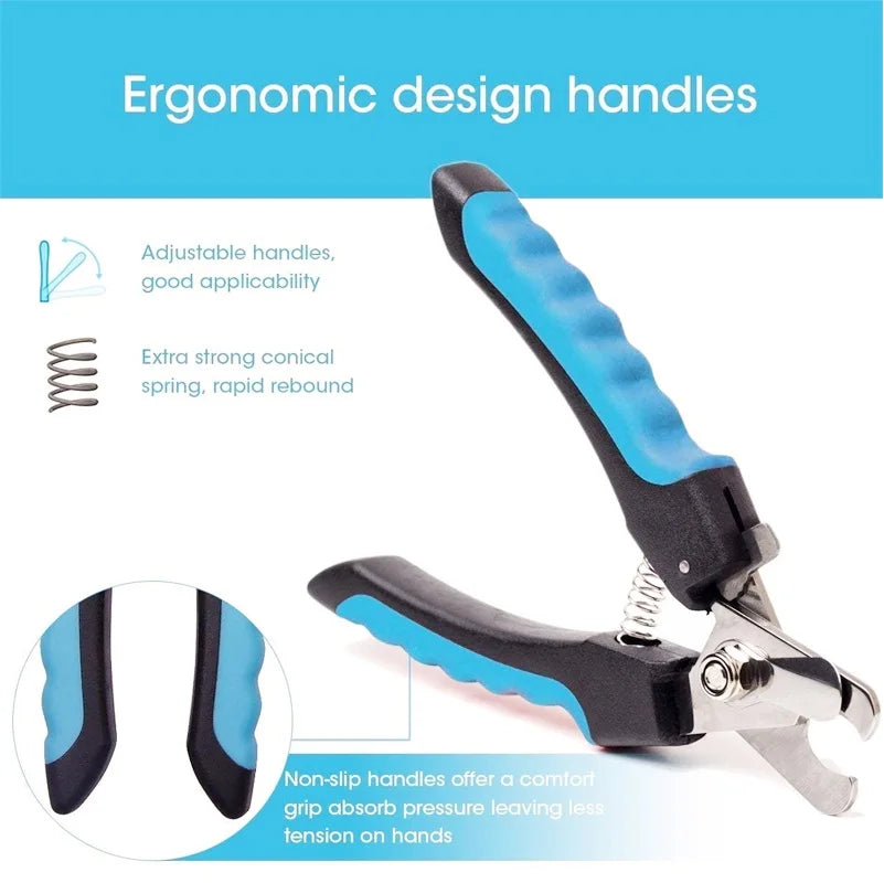 Professional Pet Nail Clipper with Safety Guard Stainless Steel Scissors Cat Dog for Claw Care Grooming Supplies Size Fits