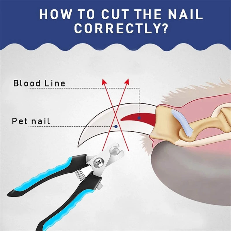 Professional Pet Nail Clipper with Safety Guard Stainless Steel Scissors Cat Dog for Claw Care Grooming Supplies Size Fits