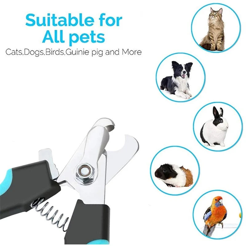 Professional Pet Nail Clipper with Safety Guard Stainless Steel Scissors Cat Dog for Claw Care Grooming Supplies Size Fits