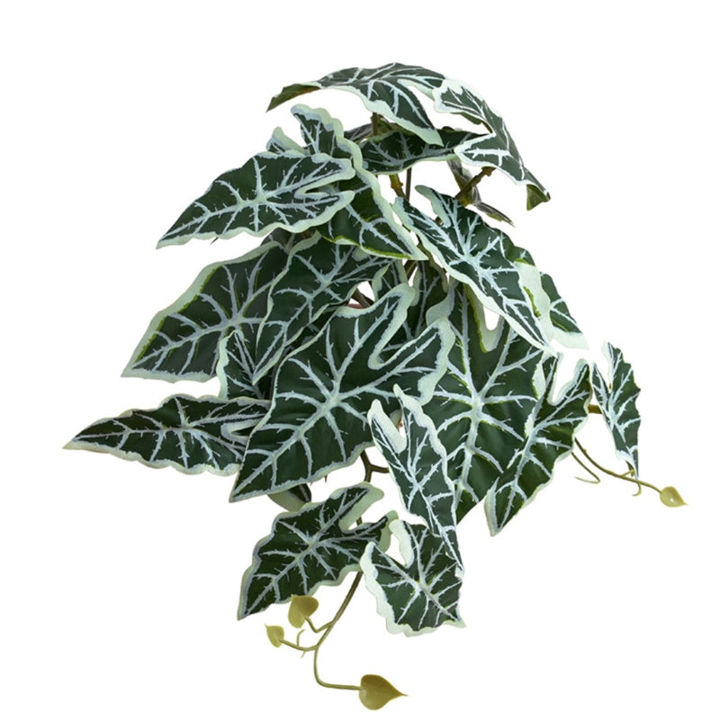 Terrarium Plants Artificial Plant for Reptile Amphibian for Tank Pet Habitat Decorations Tropical Leaves 10 Sty