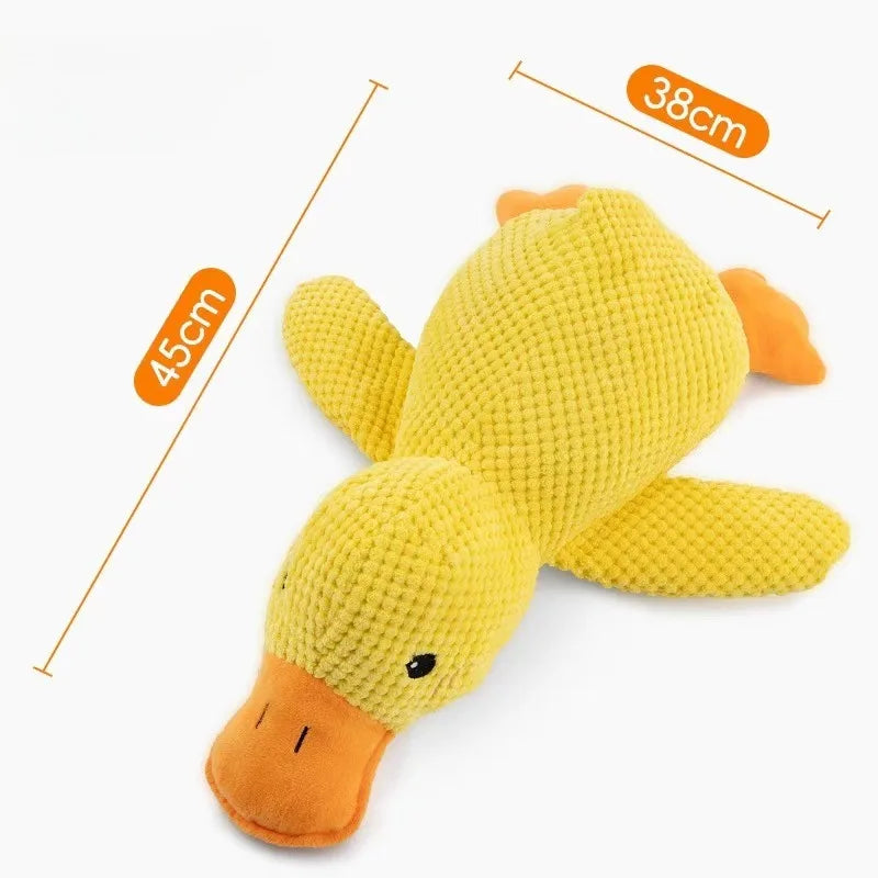 Pet Plush Toy Dog Calming Duck Stuffed Duck Toys Chew Toy Durable Squeaky for Puppy Pet Teeth Cleaning Chew Toy