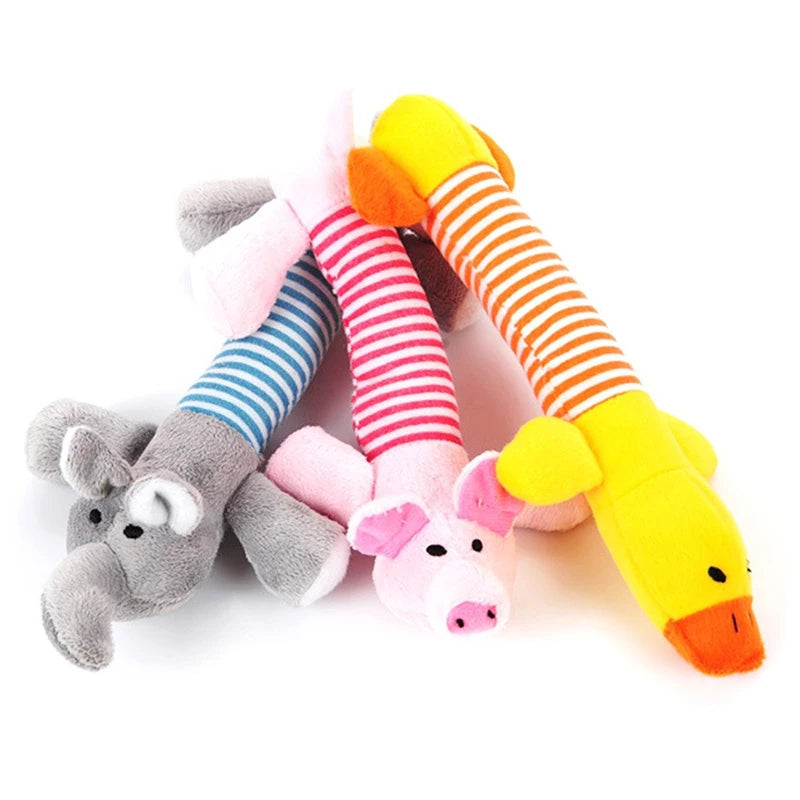 Animals Shape Plush Dog Toy Bite Resistant Squeaky Toys for Small Dogs Interactive Chew Molar Toy Sound Pet Accessories