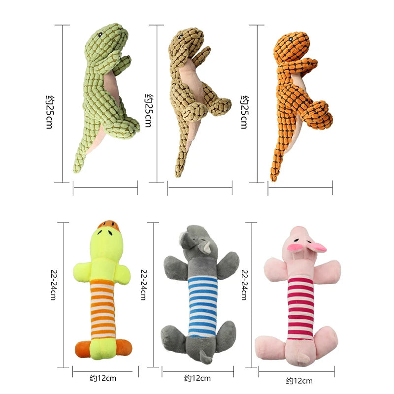 Animals Shape Plush Dog Toy Bite Resistant Squeaky Toys for Small Dogs Interactive Chew Molar Toy Sound Pet Accessories