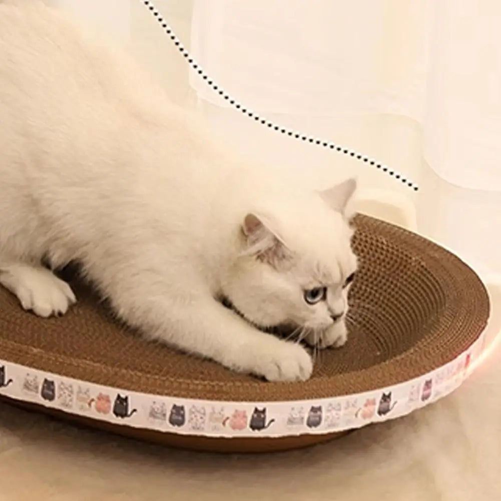 Cat Scratcher Cardboard Round Oval Cat Scratch Pad Bowl Nest for Indoor Cats
