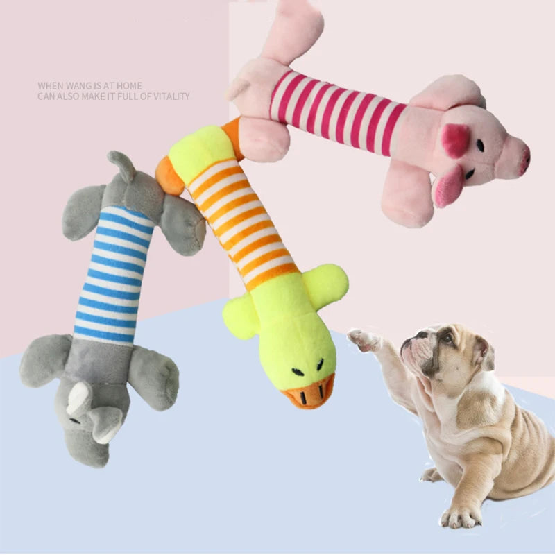 Animals Shape Plush Dog Toy Bite Resistant Squeaky Toys for Small Dogs Interactive Chew Molar Toy Sound Pet Accessories