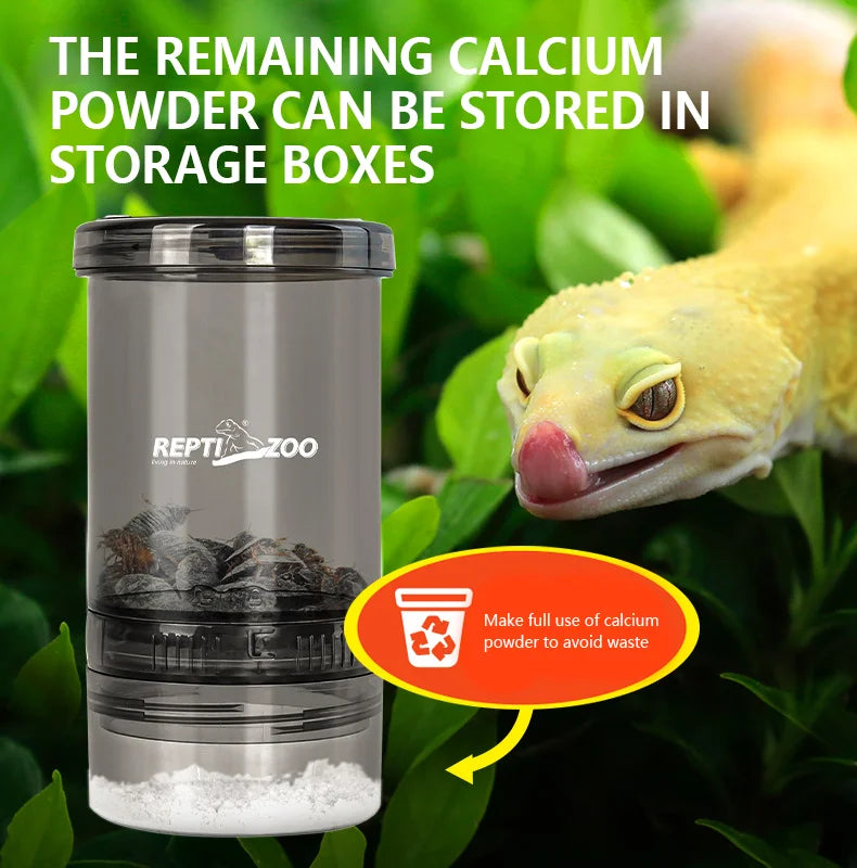 Cricket Convenient Feeding Boxes Transparent Climbing Pet Calcium Powder Mixing Box Portable Feeder for Lizards and Amphibians