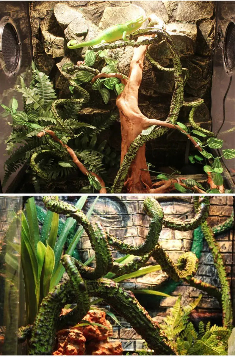 Reptile Landscaping Vine Fake Branches Rainforest