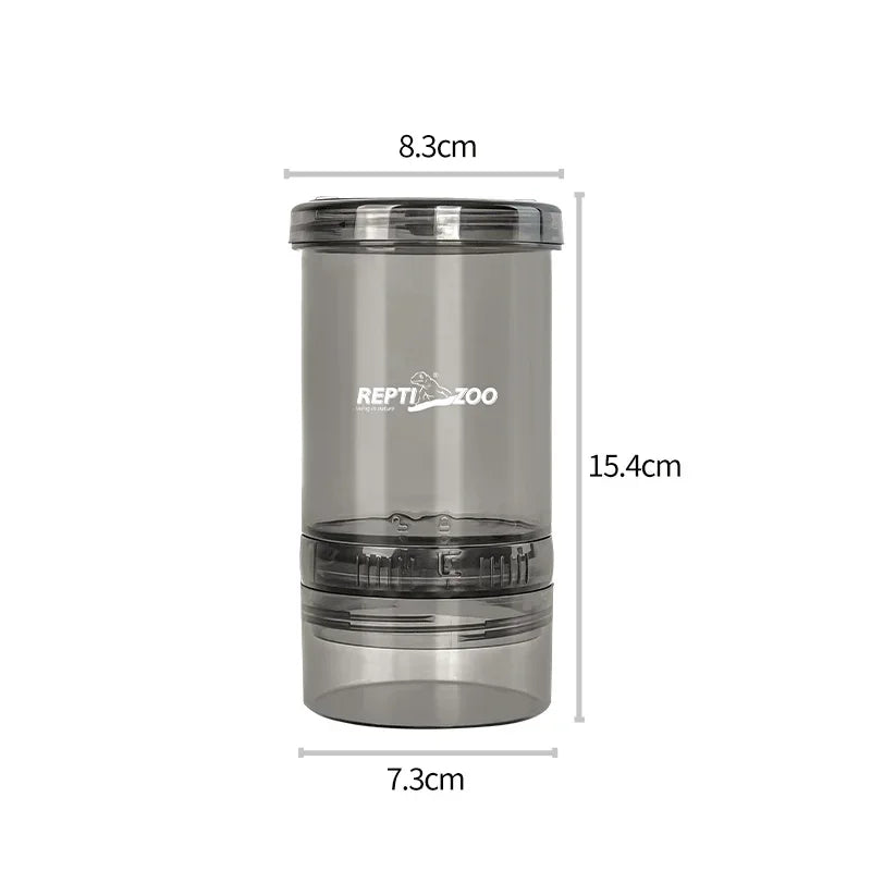Cricket Convenient Feeding Boxes Transparent Climbing Pet Calcium Powder Mixing Box Portable Feeder for Lizards and Amphibians