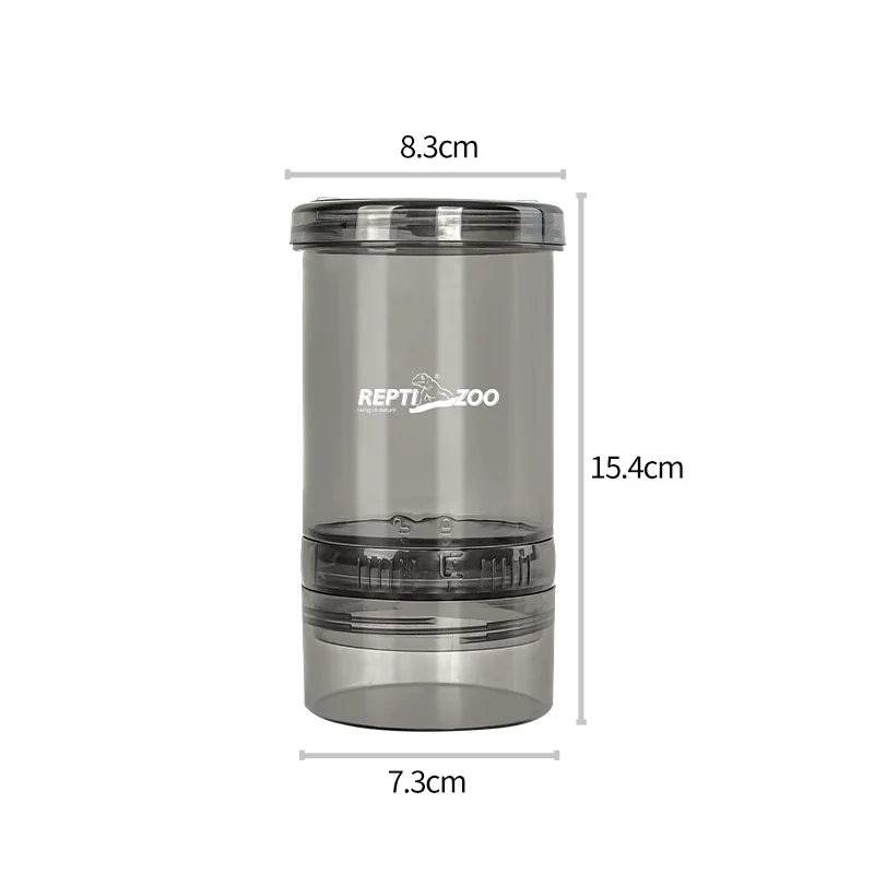 Cricket Convenient Feeding Boxes Transparent Climbing Pet Calcium Powder Mixing Box Portable Feeder for Lizards and Amphibians