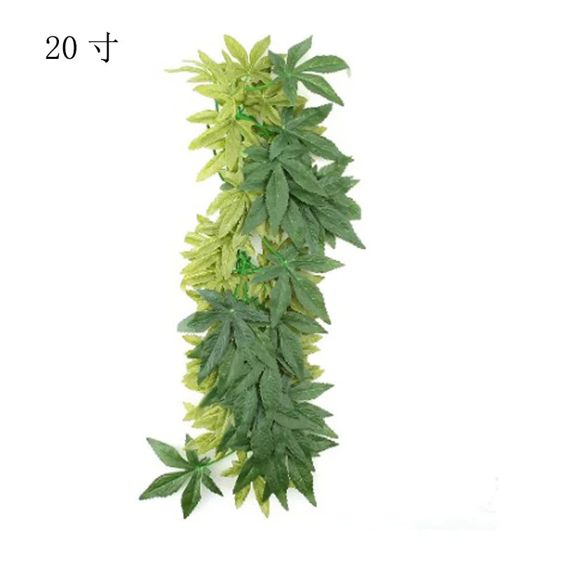 Plant Terrarium Reptile Hide Amphibian Decoration Pet Tank Hanging Leaves