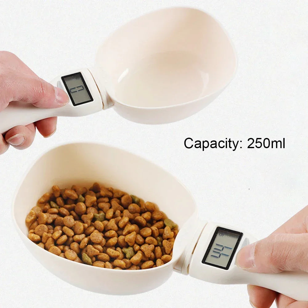 Pet Food Measuring Scoop Scale,Kitchen Digital Food Measuring Spoon with LED Display for Dog Cat,Maximum 250ml for Milk Coffee