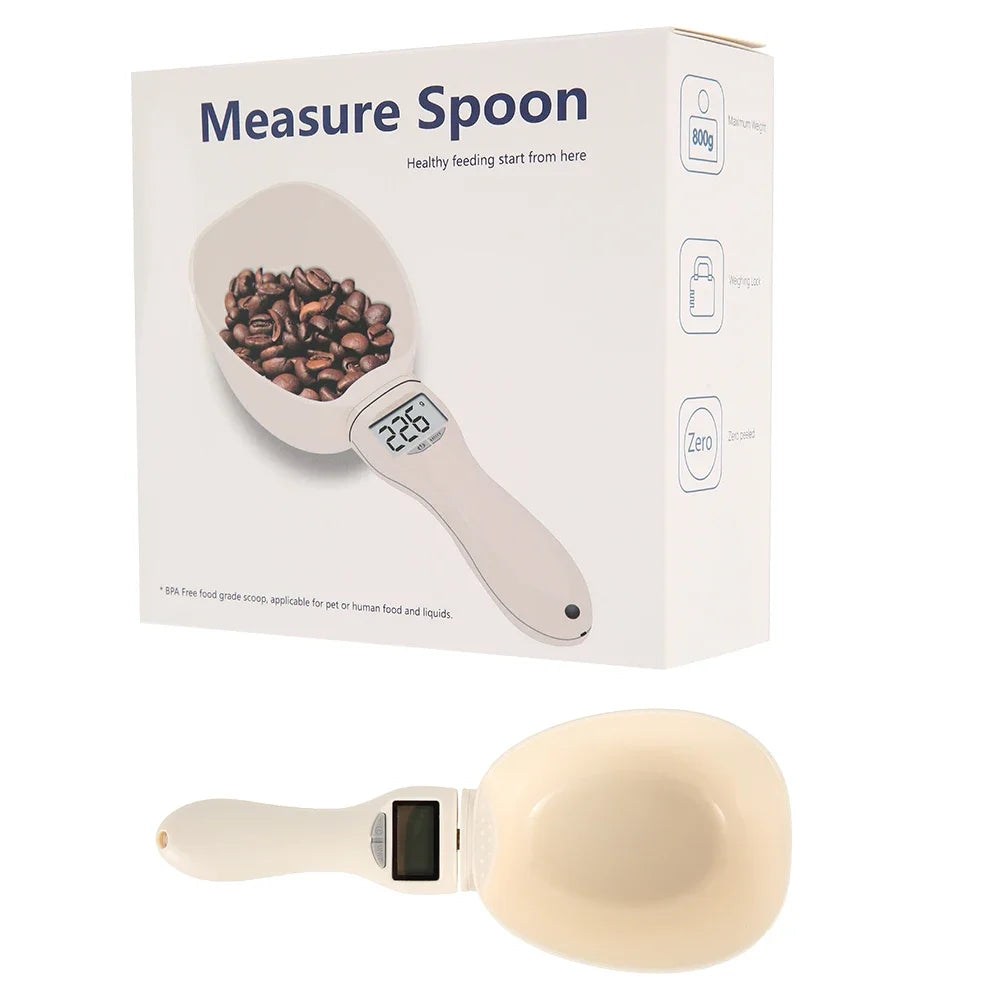 Pet Food Measuring Scoop Scale,Kitchen Digital Food Measuring Spoon with LED Display for Dog Cat,Maximum 250ml for Milk Coffee