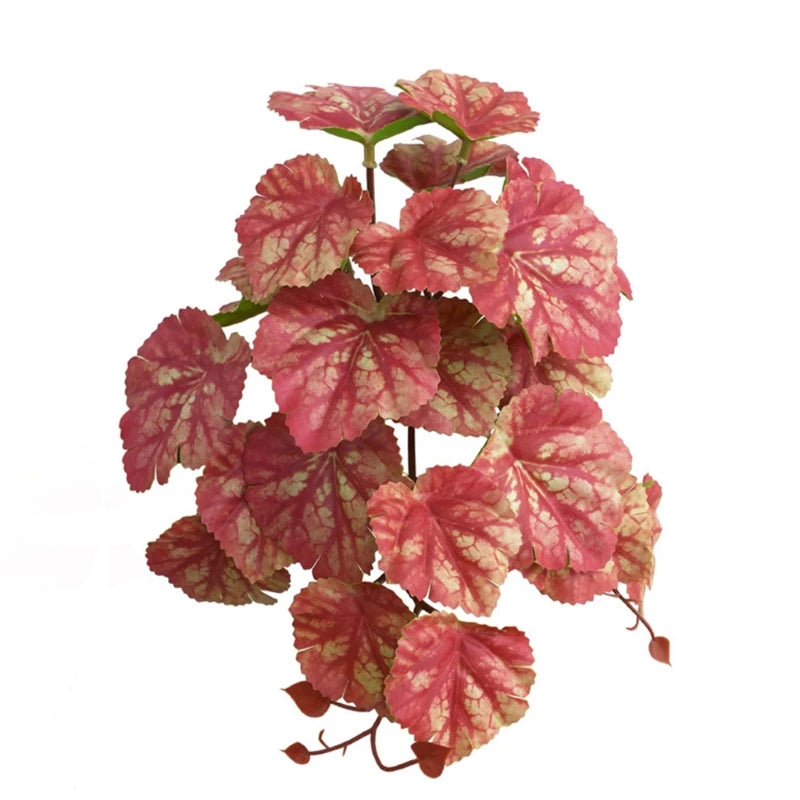 Terrarium Plants Artificial Plant for Reptile Amphibian for Tank Pet Habitat Decorations Tropical Leaves 10 Sty
