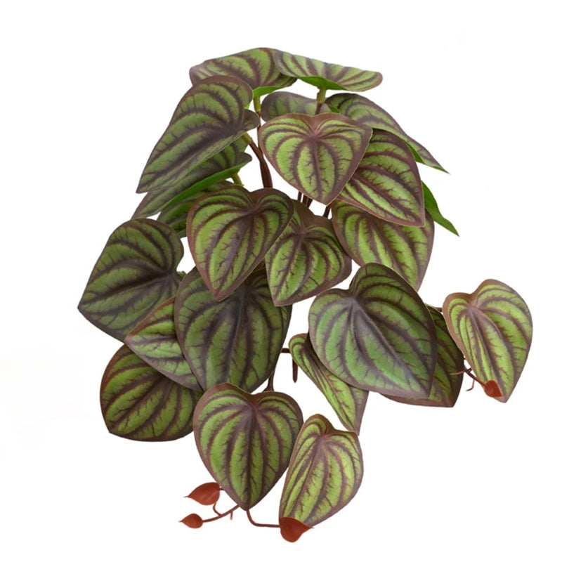 Terrarium Plants Artificial Plant for Reptile Amphibian for Tank Pet Habitat Decorations Tropical Leaves 10 Sty