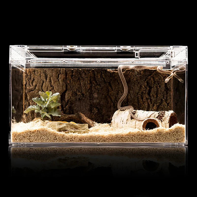 Simulation Resin Large Reptile Hide Wooden Bark Appearance Hideout House Home Desktop Decor Garden Aquarium Decoration