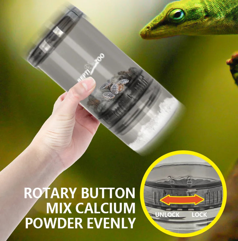 Cricket Convenient Feeding Boxes Transparent Climbing Pet Calcium Powder Mixing Box Portable Feeder for Lizards and Amphibians