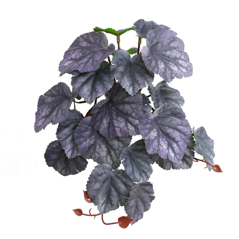 Terrarium Plants Artificial Plant for Reptile Amphibian for Tank Pet Habitat Decorations Tropical Leaves 10 Sty
