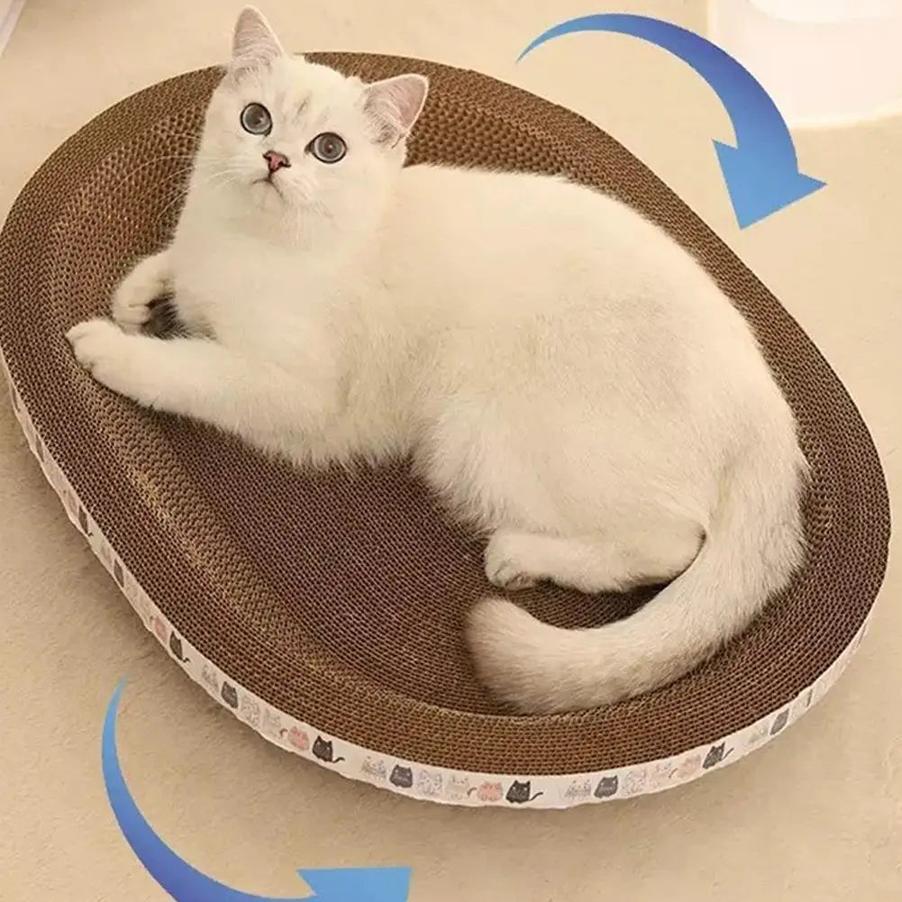 Cat Scratcher Cardboard Round Oval Cat Scratch Pad Bowl Nest for Indoor Cats