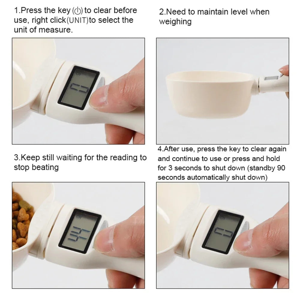 Pet Food Measuring Scoop Scale,Kitchen Digital Food Measuring Spoon with LED Display for Dog Cat,Maximum 250ml for Milk Coffee