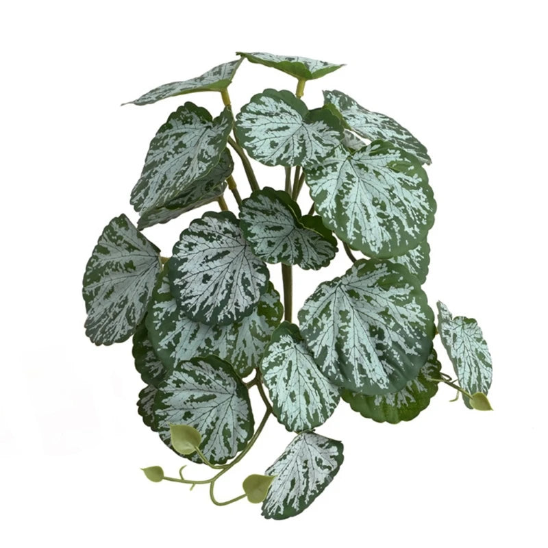 Terrarium Plants Artificial Plant for Reptile Amphibian for Tank Pet Habitat Decorations Tropical Leaves 10 Sty