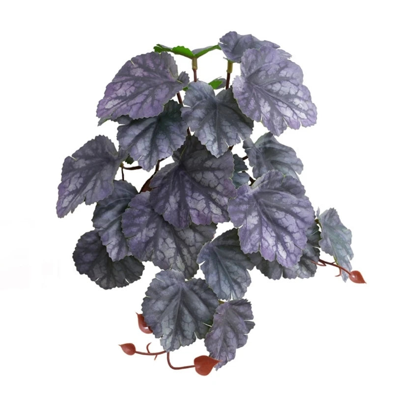 Terrarium Plants Artificial Plant for Reptile Amphibian for Tank Pet Habitat Decorations Tropical Leaves 10 Sty