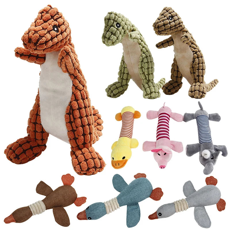 Animals Shape Plush Dog Toy Bite Resistant Squeaky Toys for Small Dogs Interactive Chew Molar Toy Sound Pet Accessories