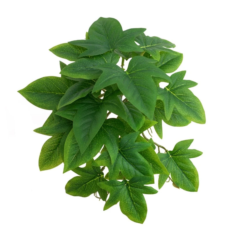 Terrarium Plants Artificial Plant for Reptile Amphibian for Tank Pet Habitat Decorations Tropical Leaves 10 Sty