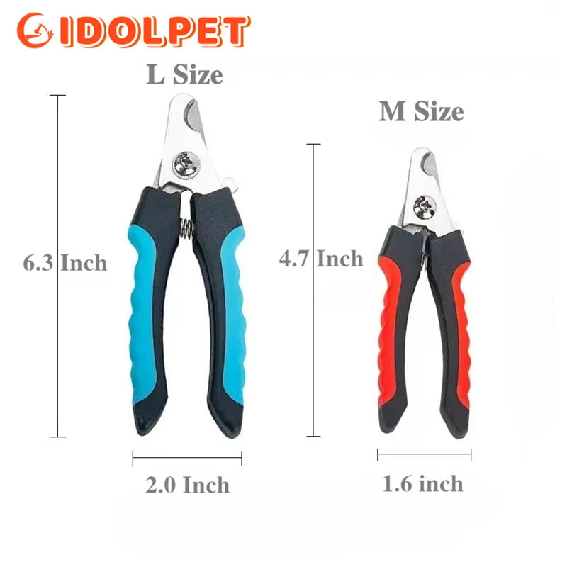 Professional Pet Nail Clipper with Safety Guard Stainless Steel Scissors Cat Dog for Claw Care Grooming Supplies Size Fits