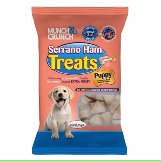 Munch & Crunch Serrano Ham & Salmon Puppy Treats ,Bite Size