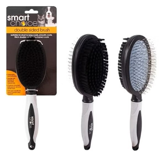 Double Sided pet brush with bristle and pin