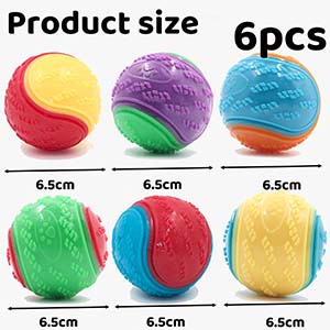 6 Sets Scooby-Doo Durable Squeaky Dog Balls Teeth Cleaning Interactive