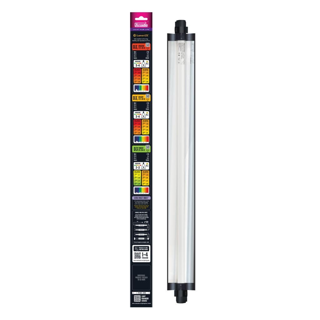 Arcadia LumenIZE Pro T5 UVB Kit, D3+, 12% UV-B, 24 Watt Reptile Terrarium Vivarium Light Unit