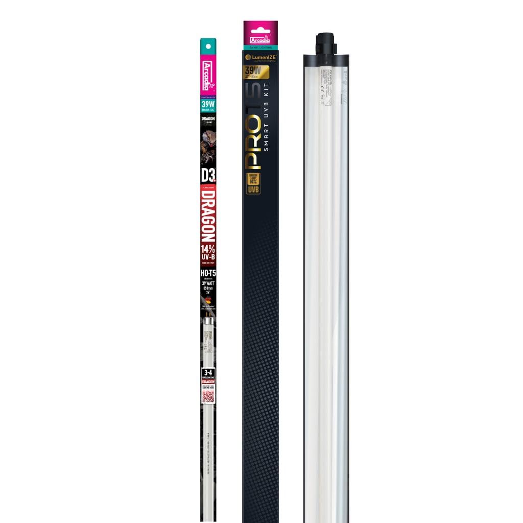Arcadia LumenIZE Pro T5 UVB Kit, D3+, 12% UV-B, 24 Watt Reptile Terrarium Vivarium Light Unit