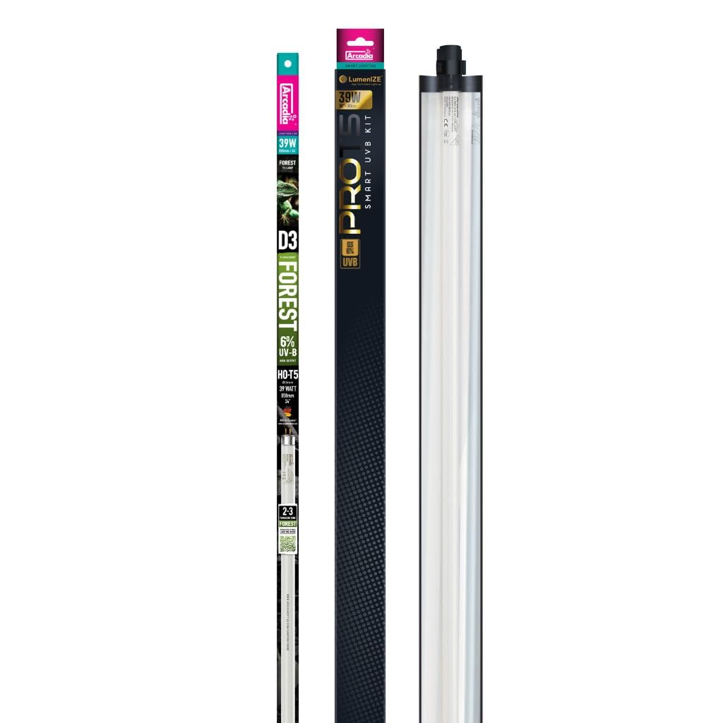 Arcadia LumenIZE Pro T5 UVB Kit, D3+, 12% UV-B, 24 Watt Reptile Terrarium Vivarium Light Unit