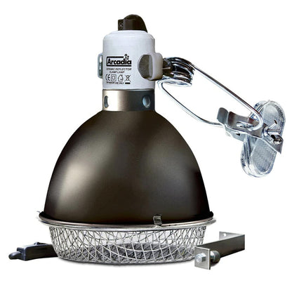 Arcadia Graphite Ceramic Reflector Clamp Lamp with Ceramic Holder, Large 200mm / 8"