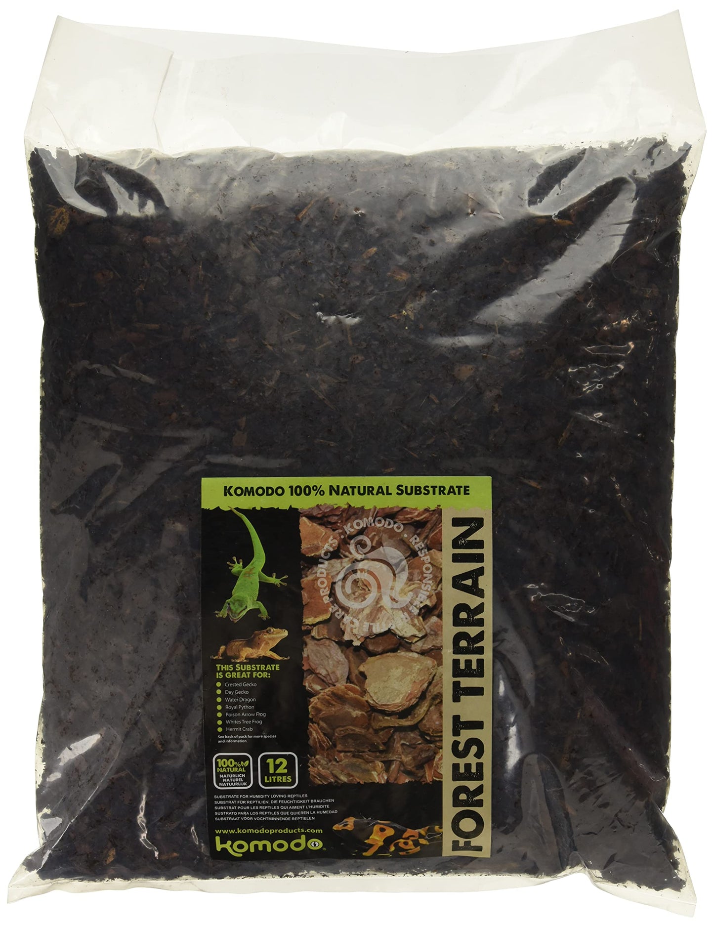 Komodo Forest Terrain Orchid Bark Chips, 12 Litre, Natural Terrain for Reptiles, Orchid Bark Chips, Bark Chips for Reptiles, Reptile Terrain, Reptile Bedding, Large Orchid Bark Chips