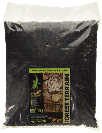 Komodo Forest Terrain Orchid Bark Chips, 12 Litre, Natural Terrain for Reptiles, Orchid Bark Chips, Bark Chips for Reptiles, Reptile Terrain, Reptile Bedding, Large Orchid Bark Chips