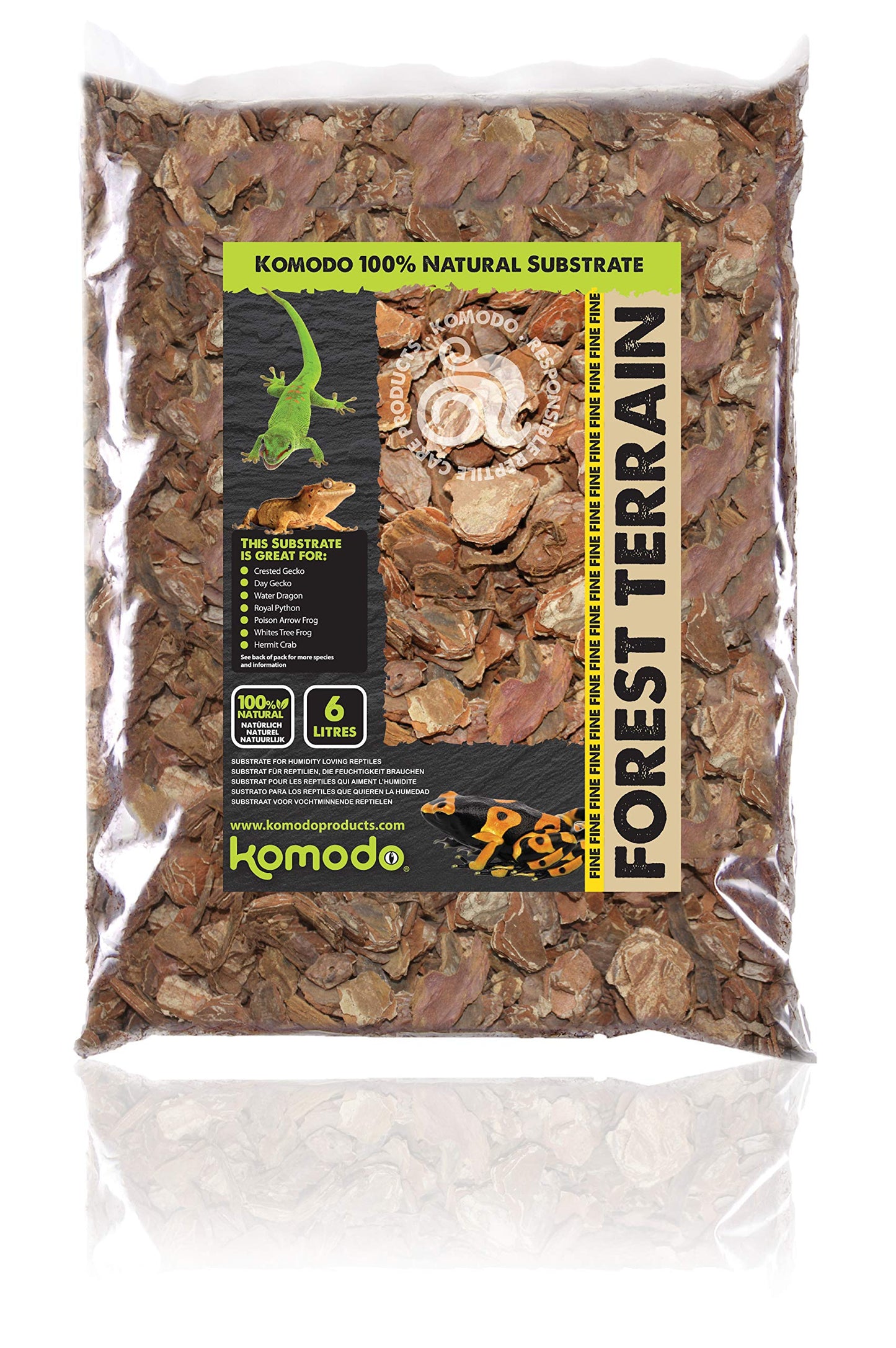Komodo Forest Terrain Orchid Bark Chips, 12 Litre, Natural Terrain for Reptiles, Orchid Bark Chips, Bark Chips for Reptiles, Reptile Terrain, Reptile Bedding, Large Orchid Bark Chips