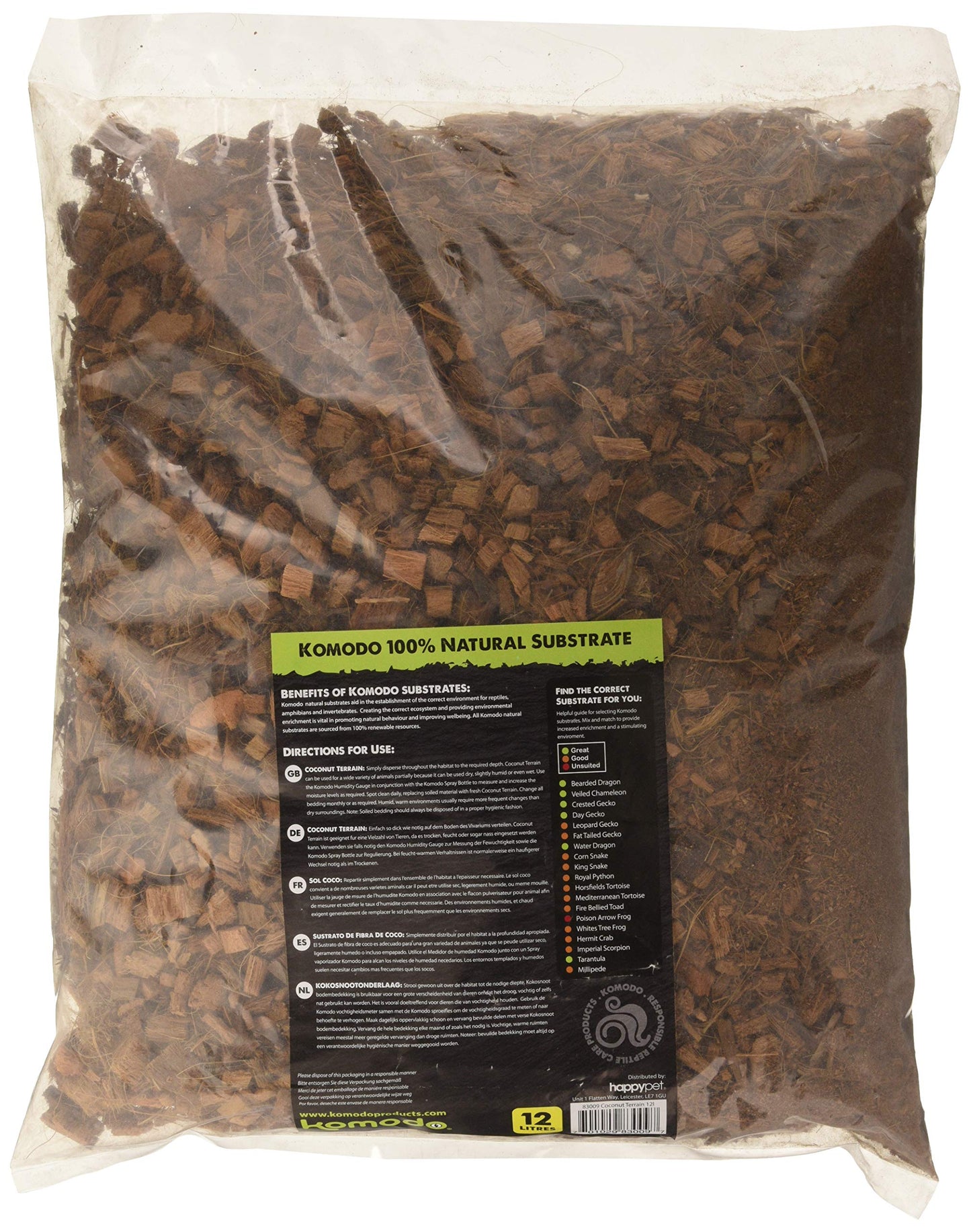 Komodo Forest Terrain Orchid Bark Chips, 12 Litre, Natural Terrain for Reptiles, Orchid Bark Chips, Bark Chips for Reptiles, Reptile Terrain, Reptile Bedding, Large Orchid Bark Chips