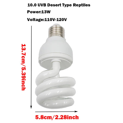 Reptile UVB 10.0 Lamp Light Bulb 13W 110/220V  For Desert Type Lighting Lizards  Snakes