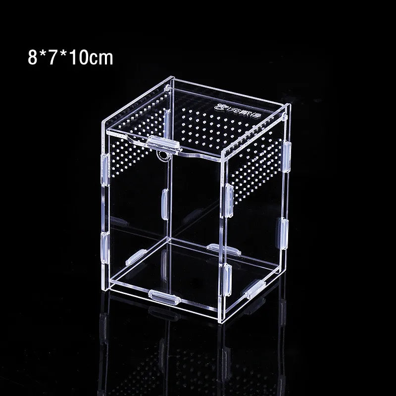 Acrylic Transparent Reptile Terrarium Habitat Breeding Box Reptiles Cage Nano Arboreal Tarantula Enclosure