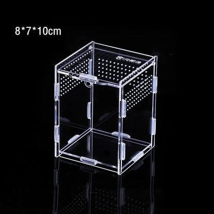 Acrylic Transparent Reptile Terrarium Habitat Breeding Box Reptiles Cage Nano Arboreal Tarantula Enclosure