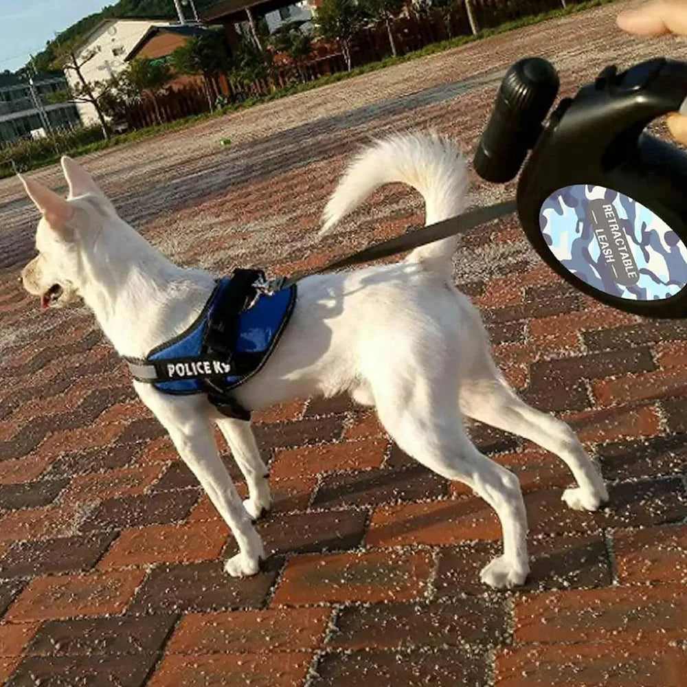 8M Nylon Pet Lead Leash with LED Light Strong Retractable Durable Extendables Lockable Tapes For Max 50KG Large Dog