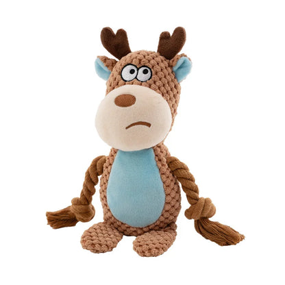 Stuffed Raw Small Dog Plush Interactive Toy Indestructible Bite Resistant Sound Puppy Squeaky Dogs Rattle For Pet Toys Supplies