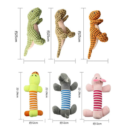 Animals Shape Plush Dog Toy Bite Resistant Squeaky Toys for Small Dogs Interactive Chew Molar Toy Sound Pet Accessories