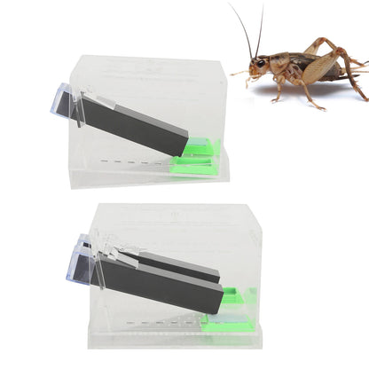 Acrylic Feeding Cricket Keeper Pen with Tubes Insect Cockroach Care Kit