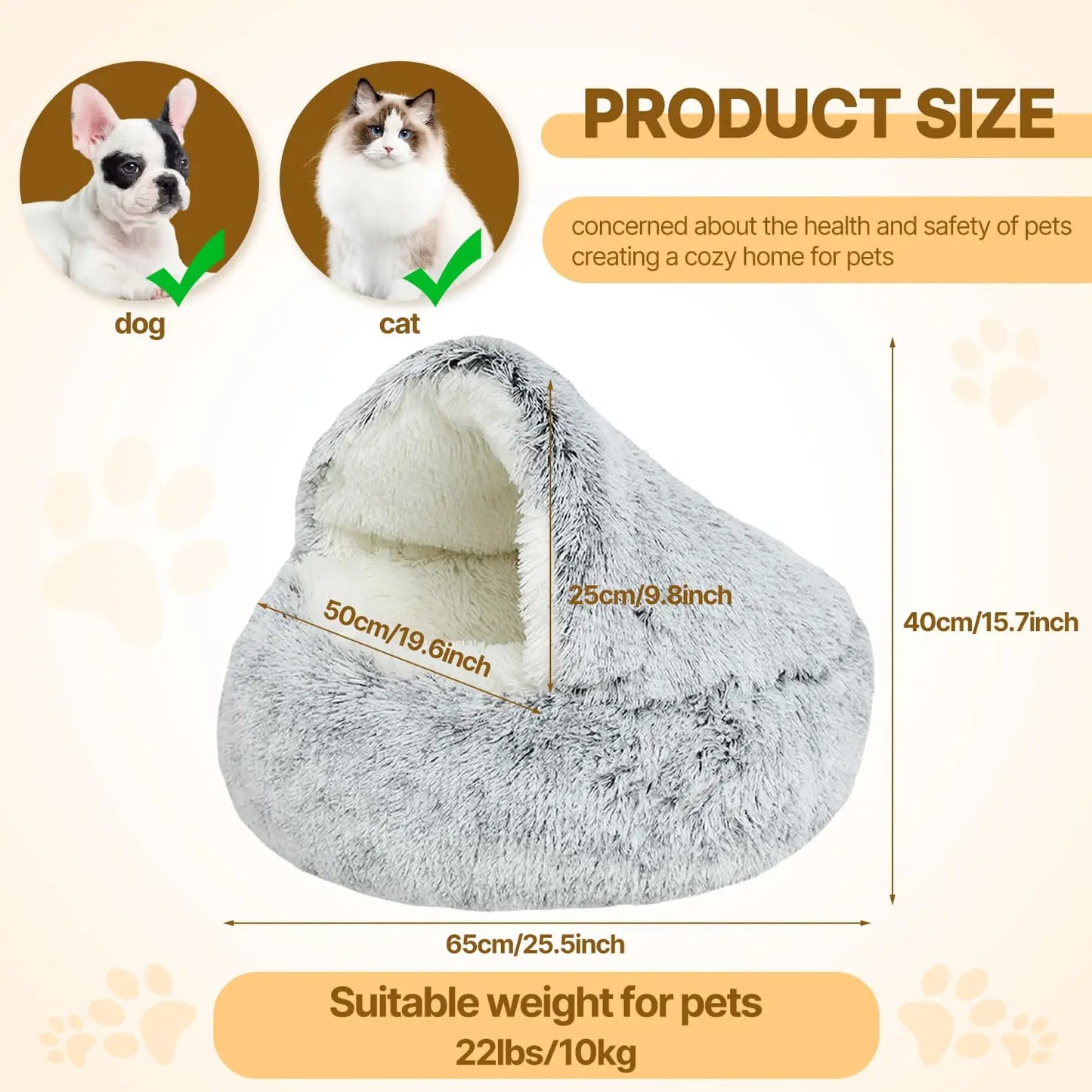 Pet Sofa Bed, Gray Color, Soft & Comfortable Cushion for Dogs and Cats, Cozy Pet Lounge with Removable Cover, for Home Use